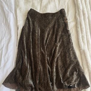 Jones New York Textured Brown A-Line Skirt